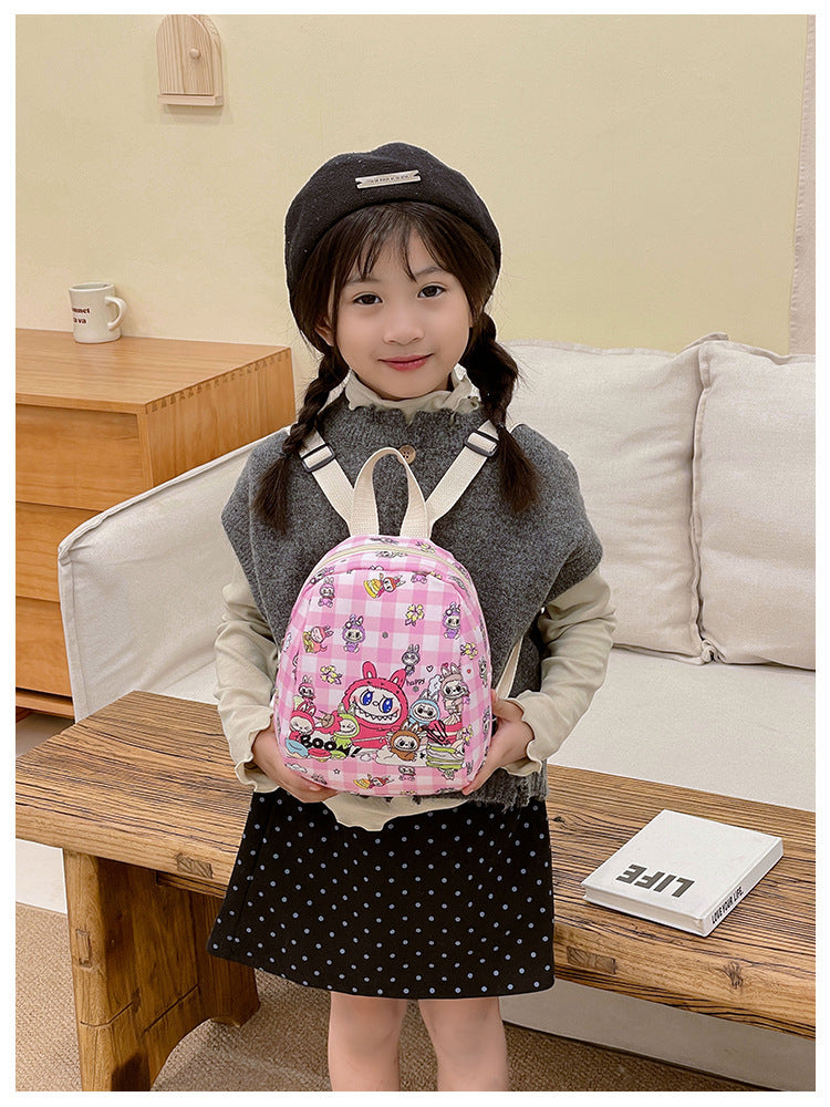 Cute children's kindergarten schoolbags with labubu printed