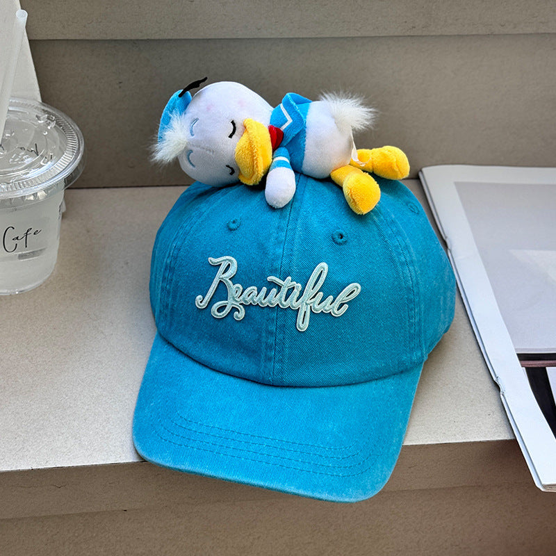 Cartoon doll decorated parent-child baseball cap