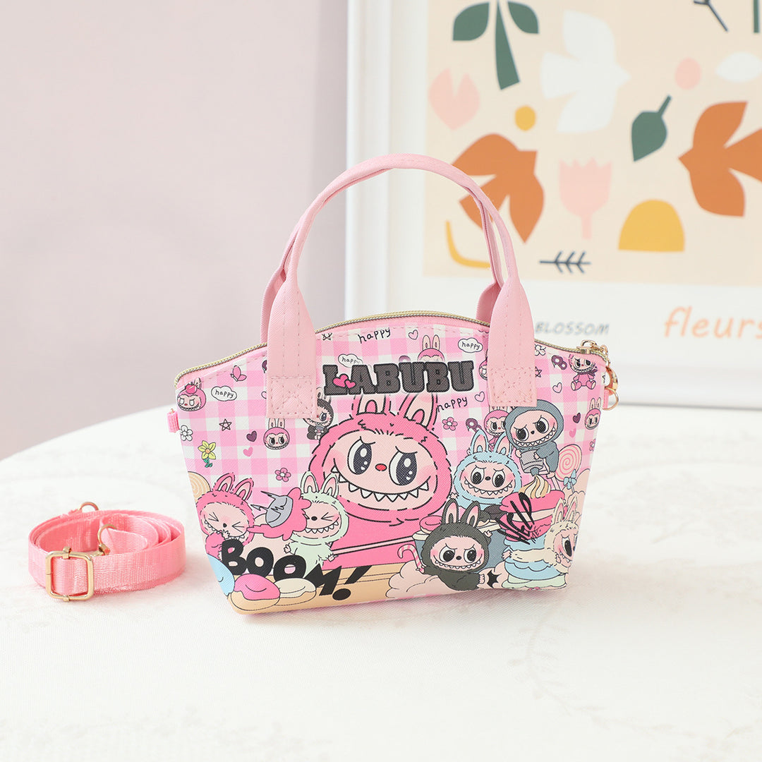 Children's Labubu cartoon PU leather handbag