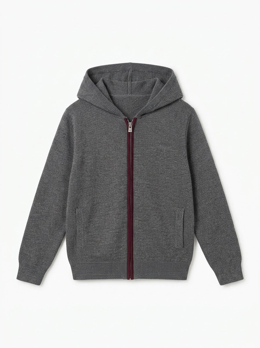 Hooded Knitted Cardigan Casual Trousers Set for Boys and Girls