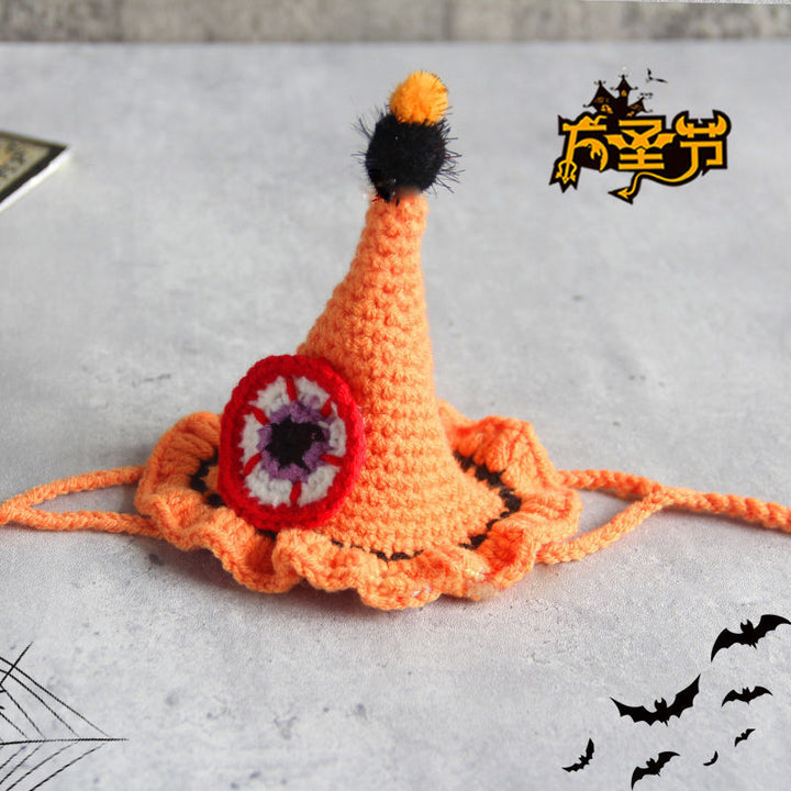 Halloween pet handmade crochet hat bib funny costume