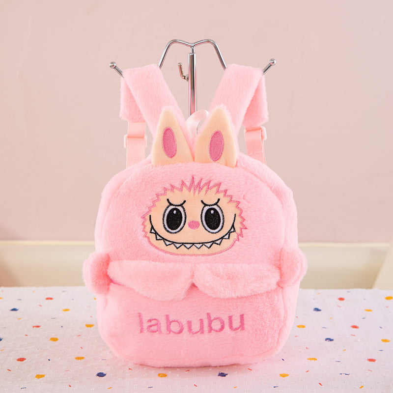 Cartoon labubu furry backpack children's plush backpack