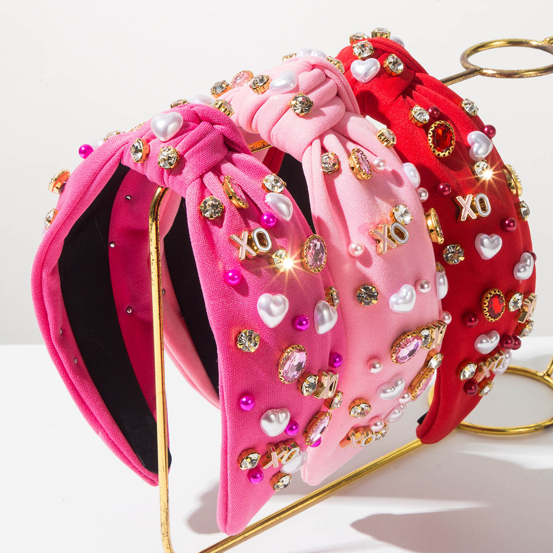Valentine's day xoxo pearl diamond deco Headband