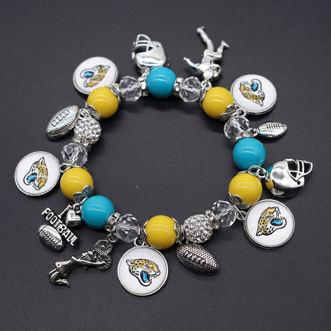 Football Game Day Alloy pendant beaded bracelets