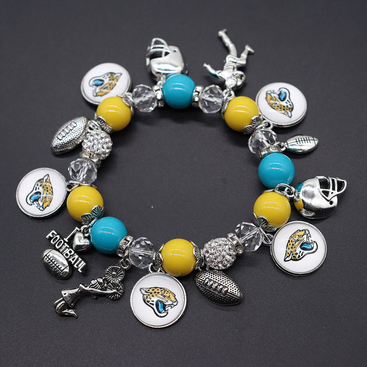Football Game Day Alloy pendant beaded bracelets