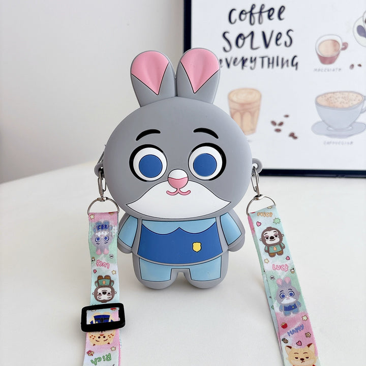 Cute and versatile cartoon crossbody silicone bag for kids