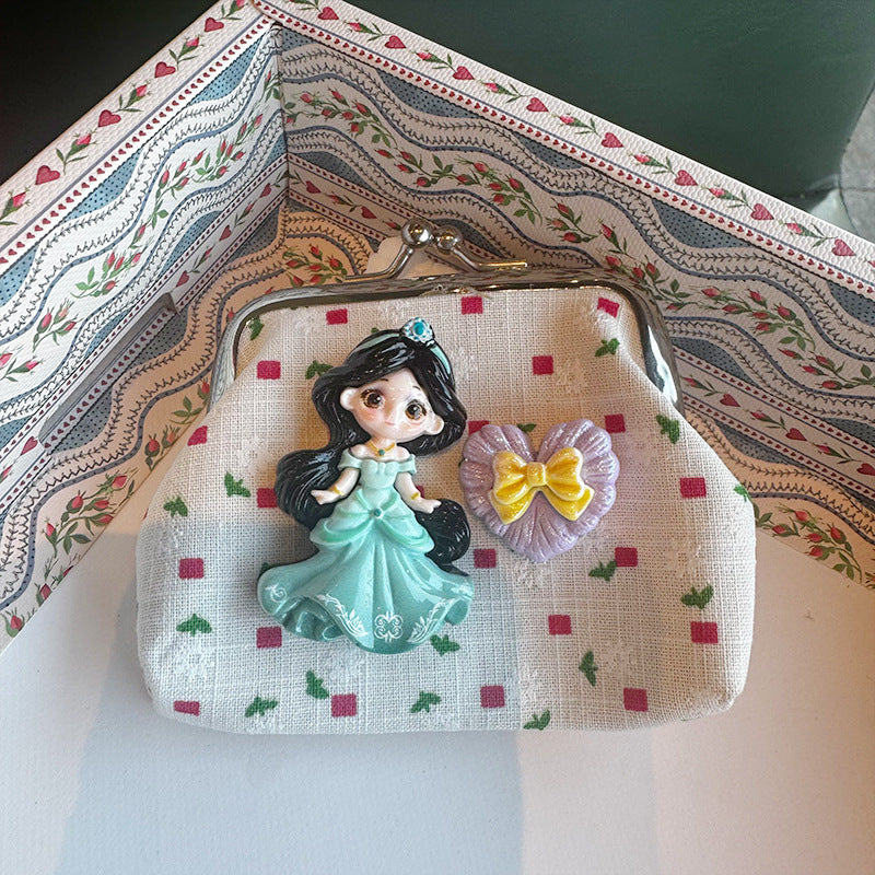 Colorful floral cartoon princess coin purse