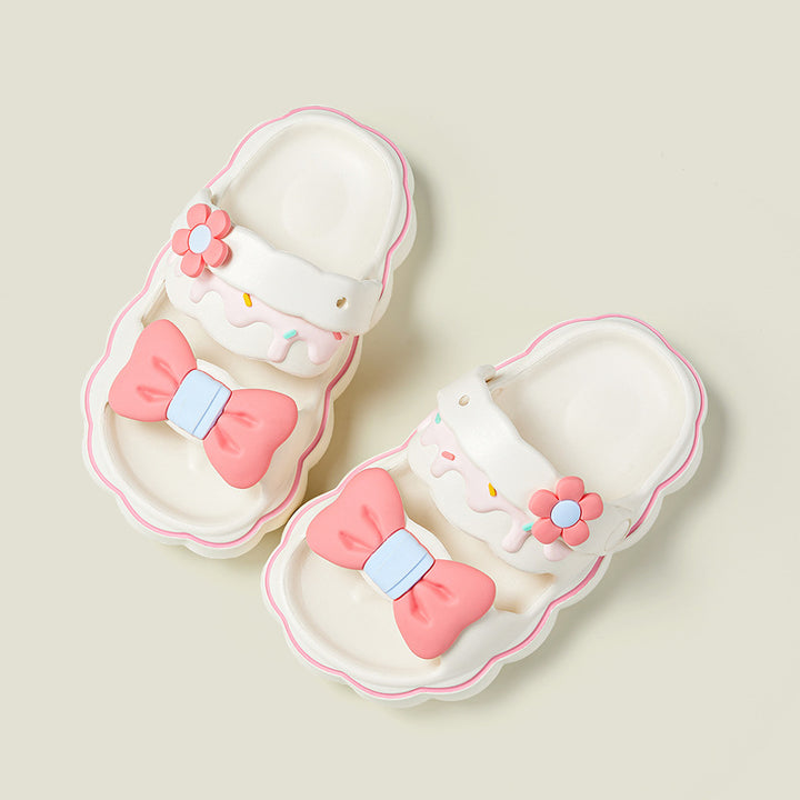 Girls sweet bow non-slip soft sandals beach slippers