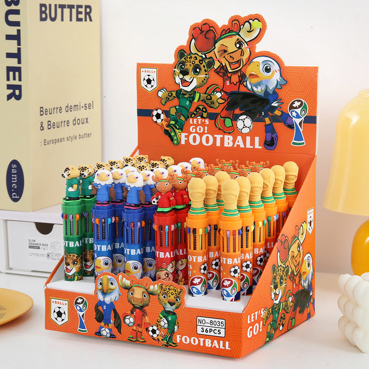 2026 World Cup inspired 10multi-color ballpoint pen -36unit