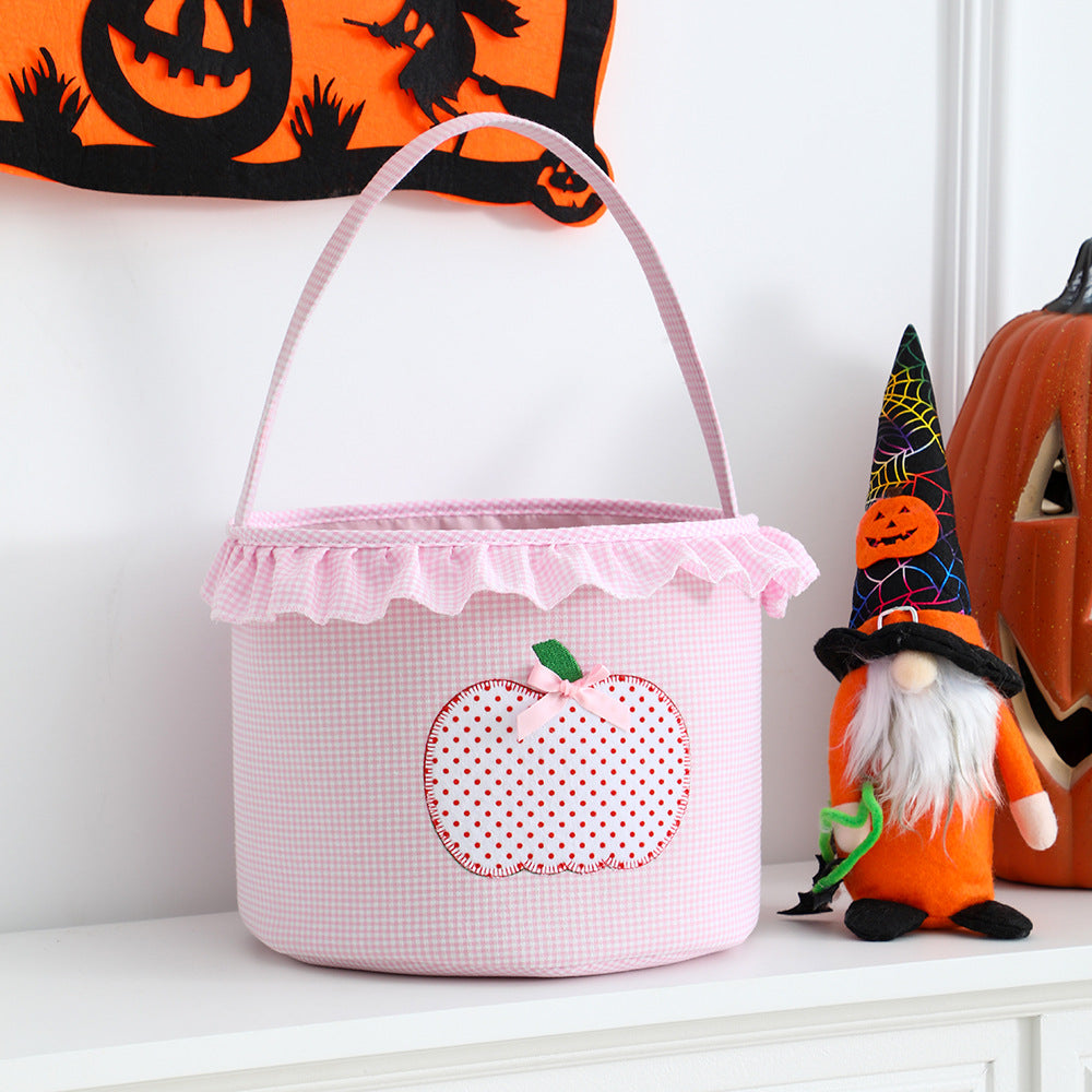 Halloween Pumpkin Trick‑or‑Treat Candy Basket Storage Basket