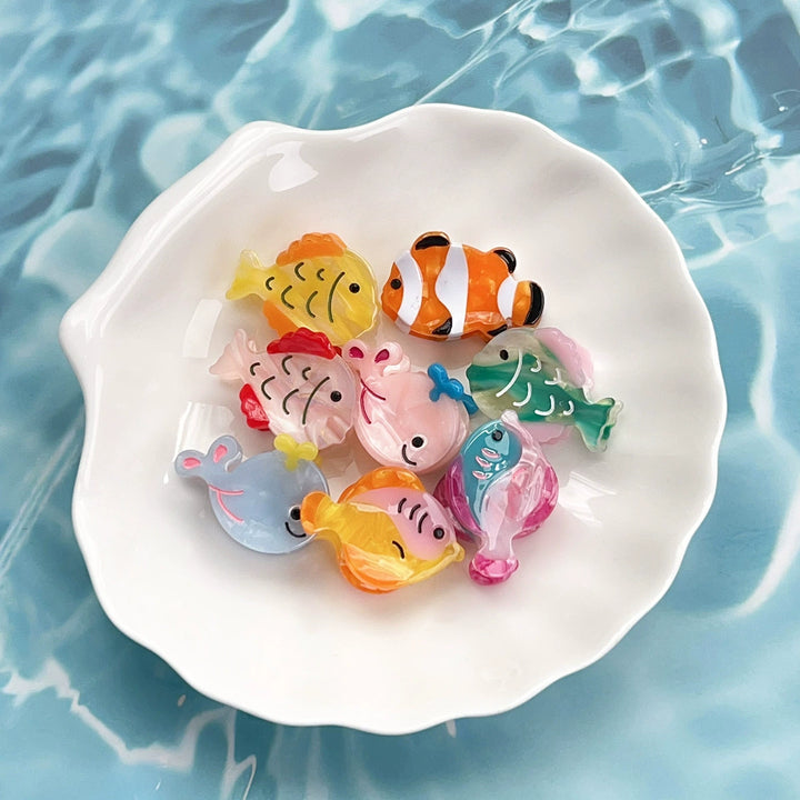 Cute fish hair clip Marine life acetate mini hair clip