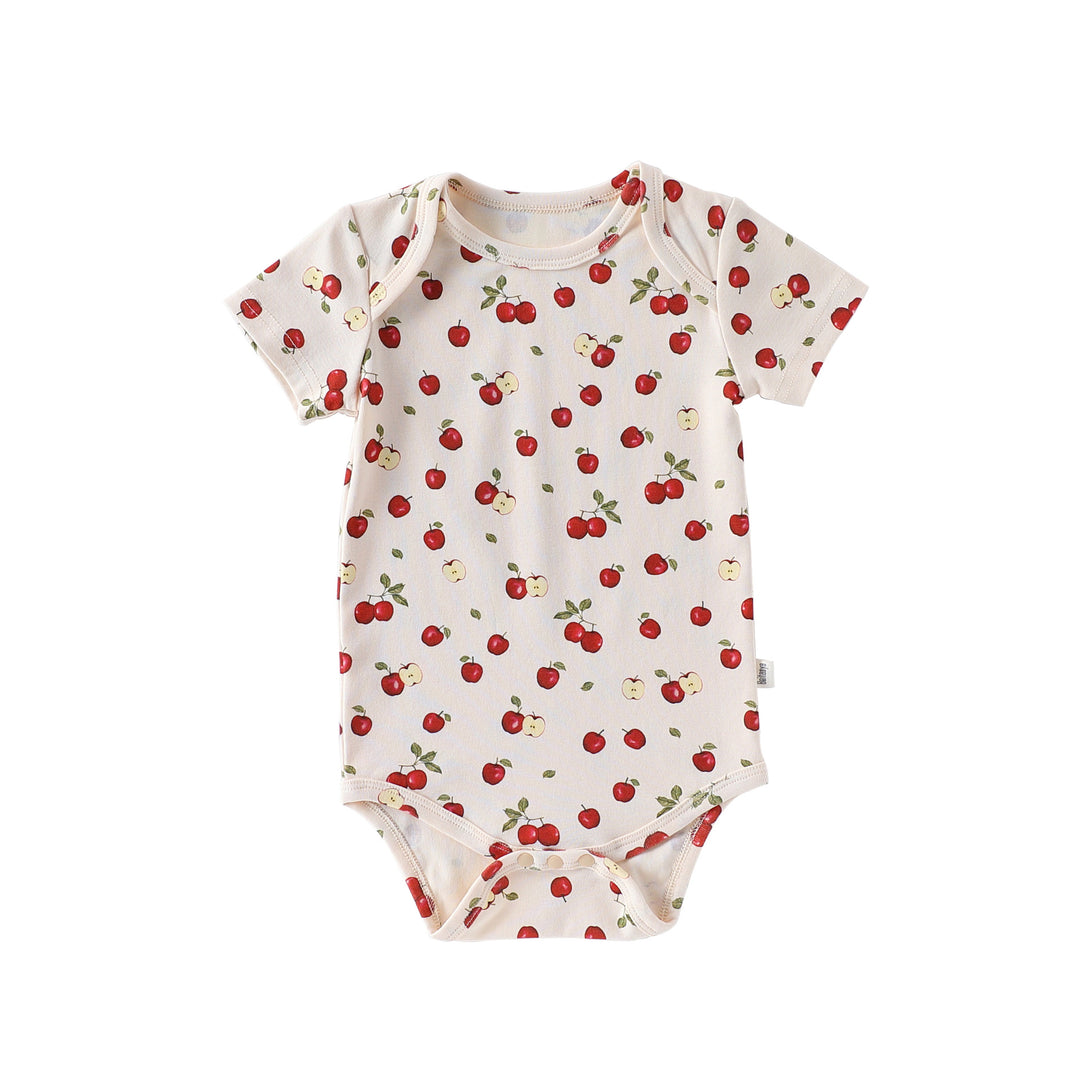Baby summer pure cotton fruit printed envelope collar romper