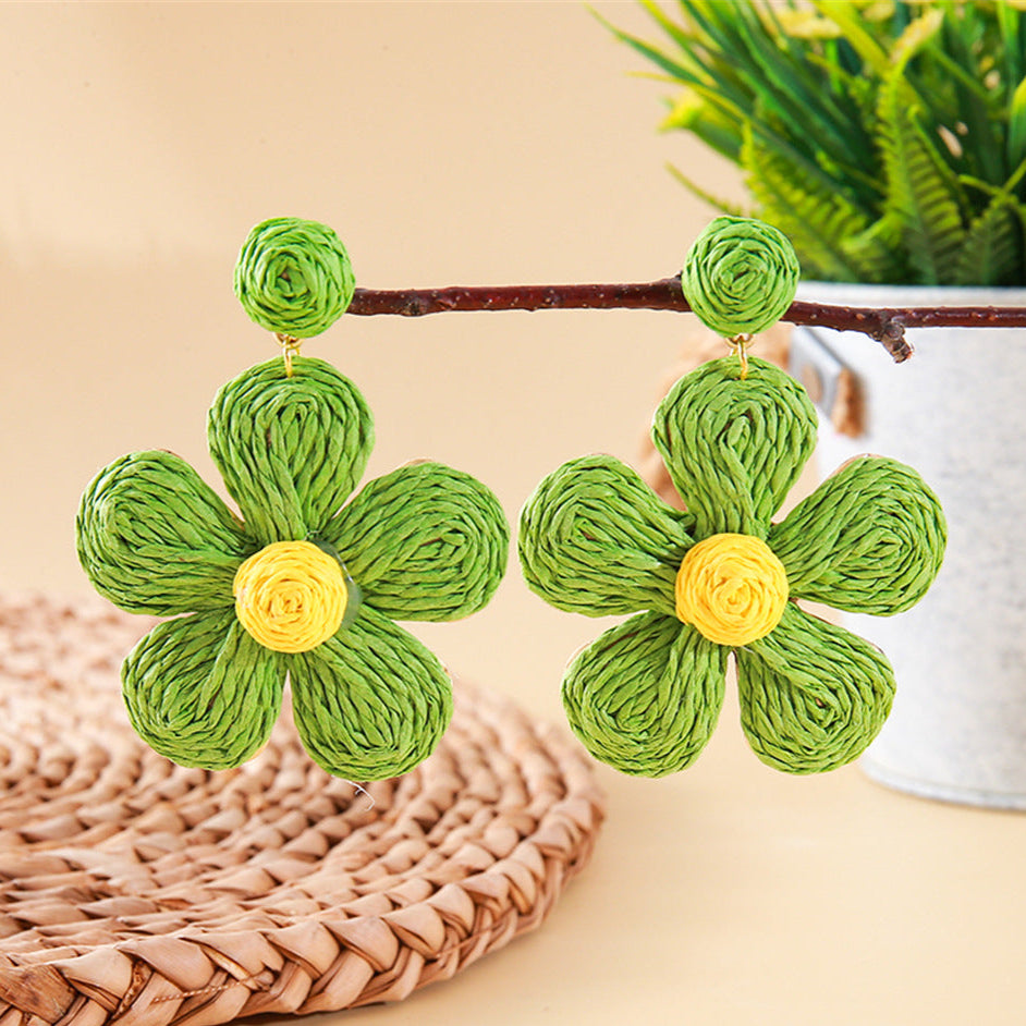 Boho Hand-woven Flower Earrings for Women