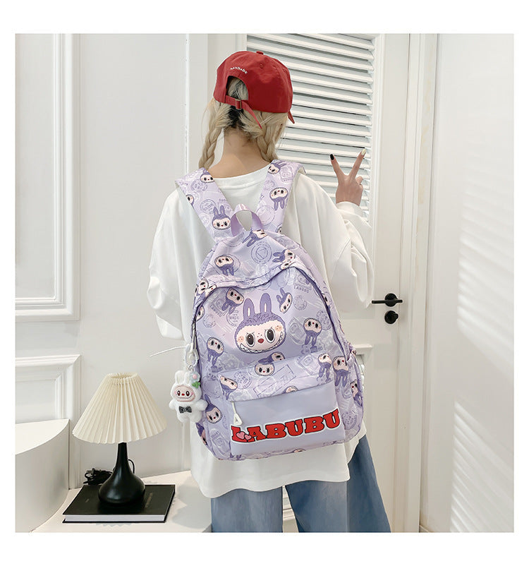Lightweight large capacity children's labubu school backpack