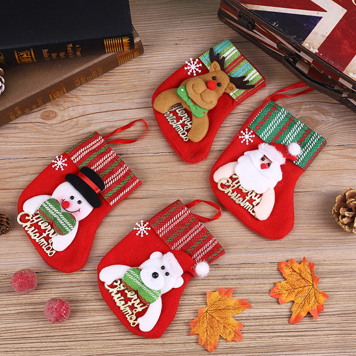 Christmas socks decoration small Christmas Santa Claus gift bag