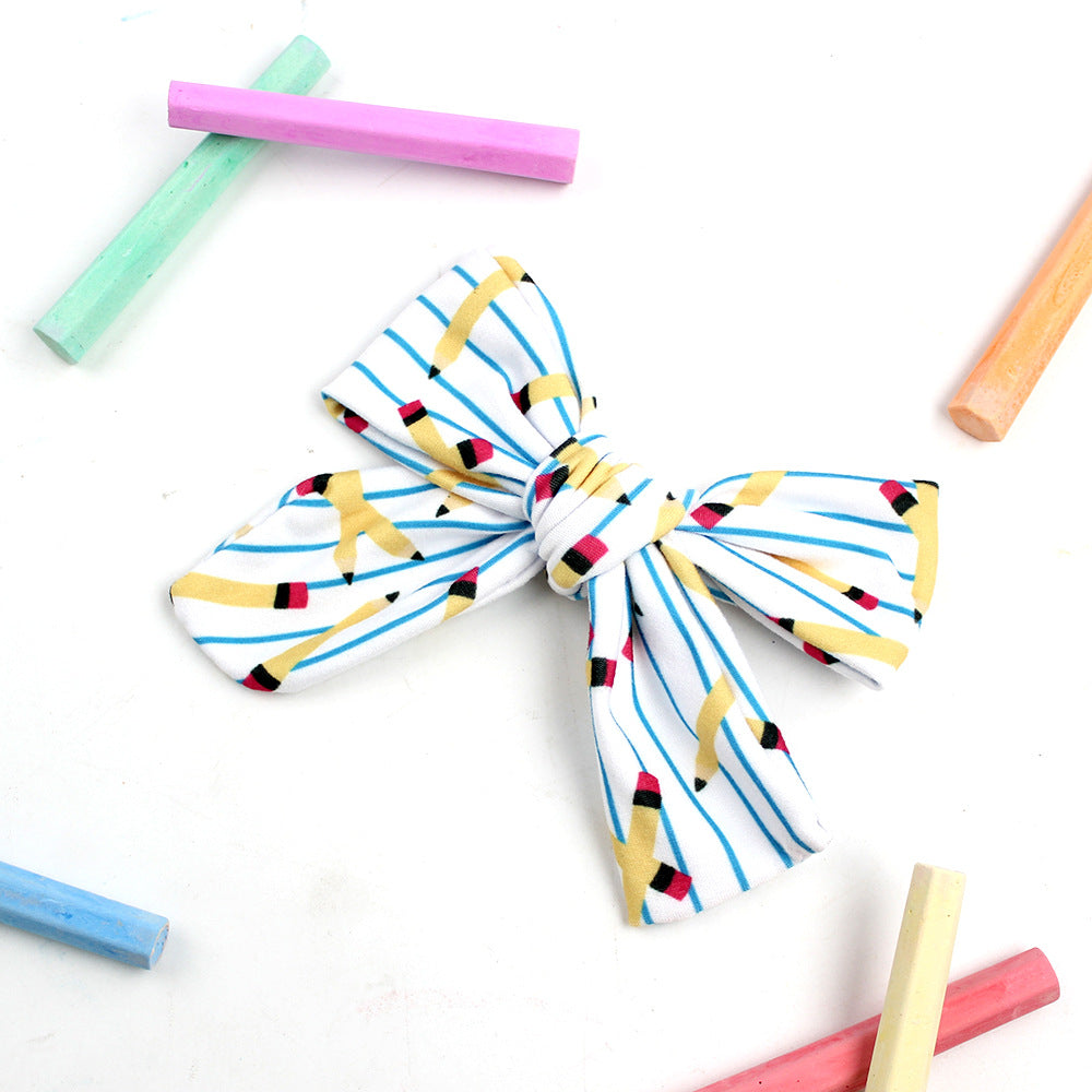 Back to school pencil bow hair clips students hair accessories