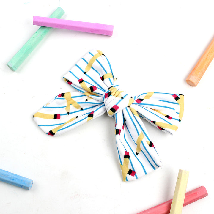 Back to school pencil bow hair clips students hair accessories