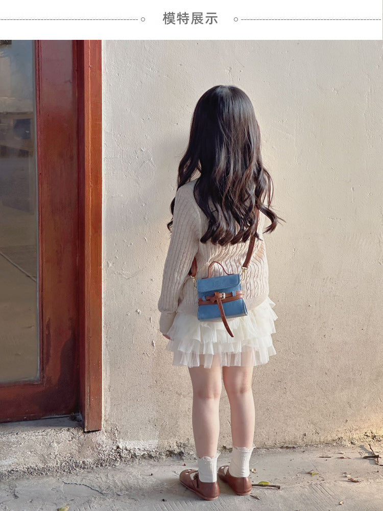 Leopard tie-me mini handbag fashion crossbody bag