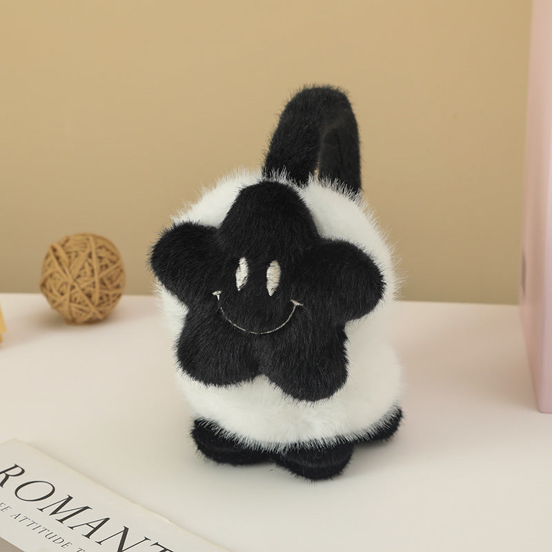 Cute smiley stars plush earwarmers cartoon windproof earmuffs