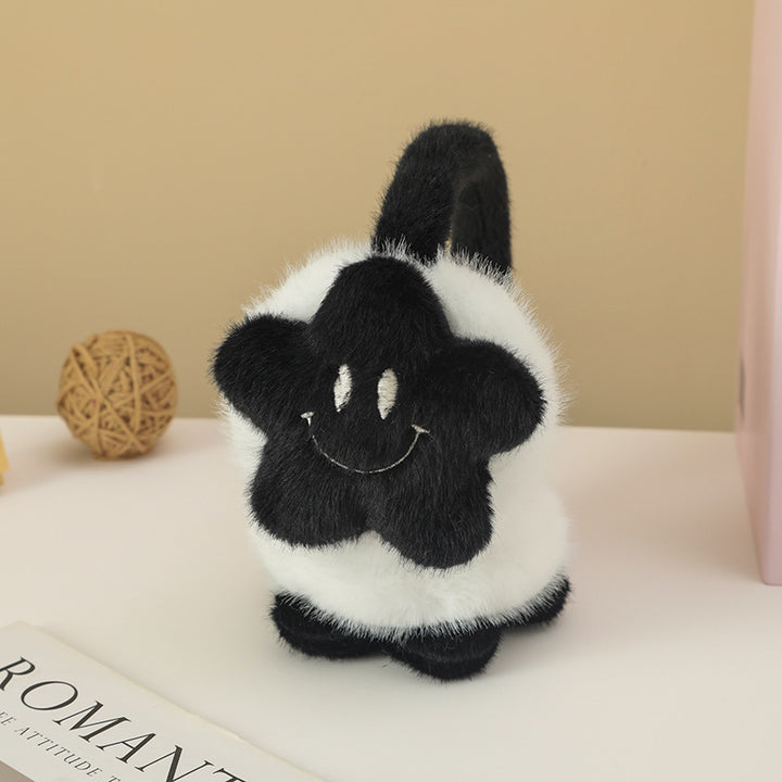 Cute smiley stars plush earwarmers cartoon windproof earmuffs