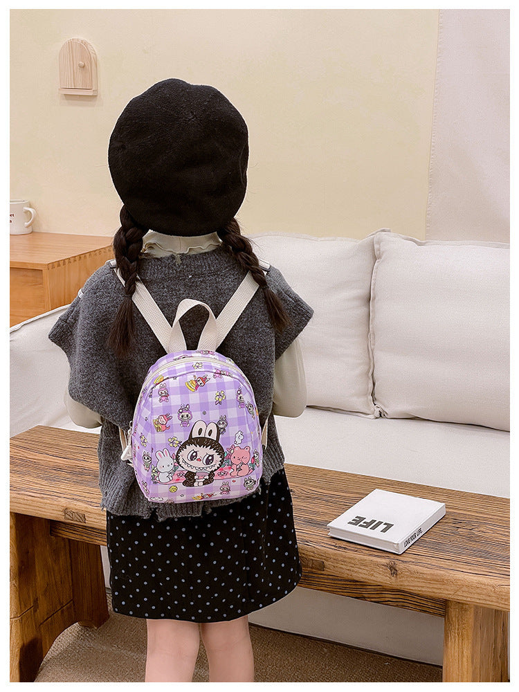 Cute children's kindergarten schoolbags with labubu printed