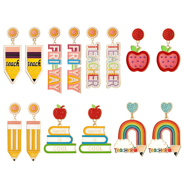 Back to school Teacher candy color earrings Teacher's Day gift