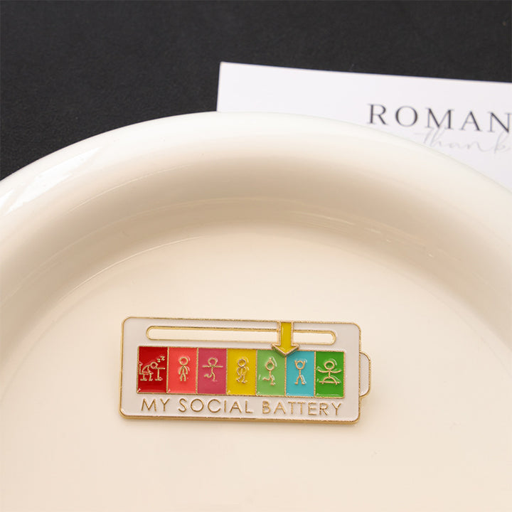 Mood Conversion Energy Brooch Sliding Social Power Metal Badge