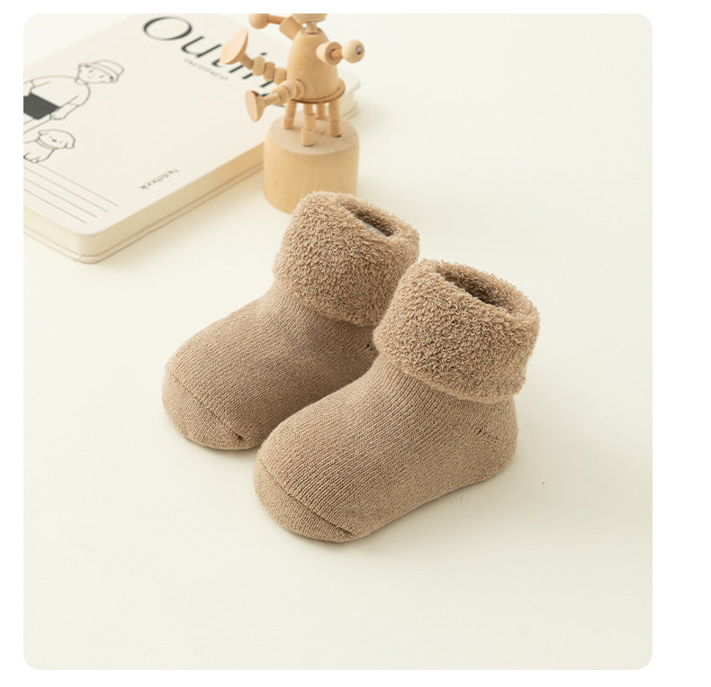 Newborn baby non-slip Terry plush socks