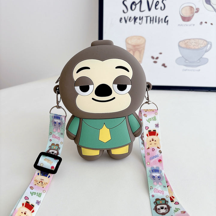 Cute and versatile cartoon crossbody silicone bag for kids