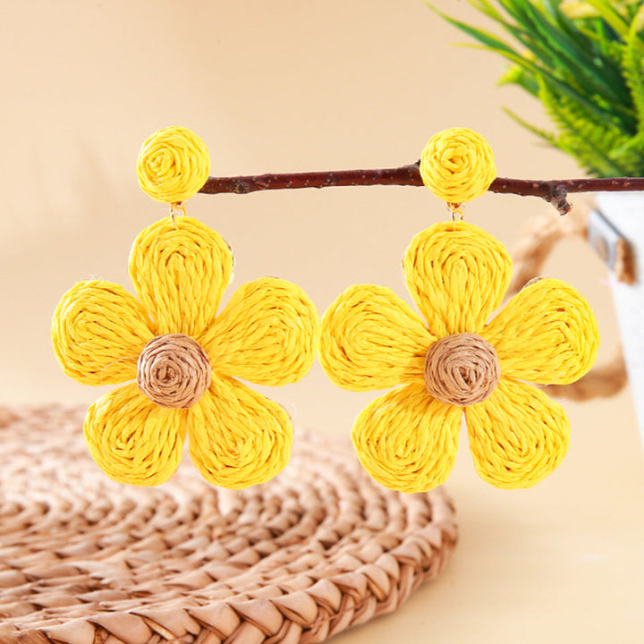 Boho Hand-woven Flower Earrings for Women