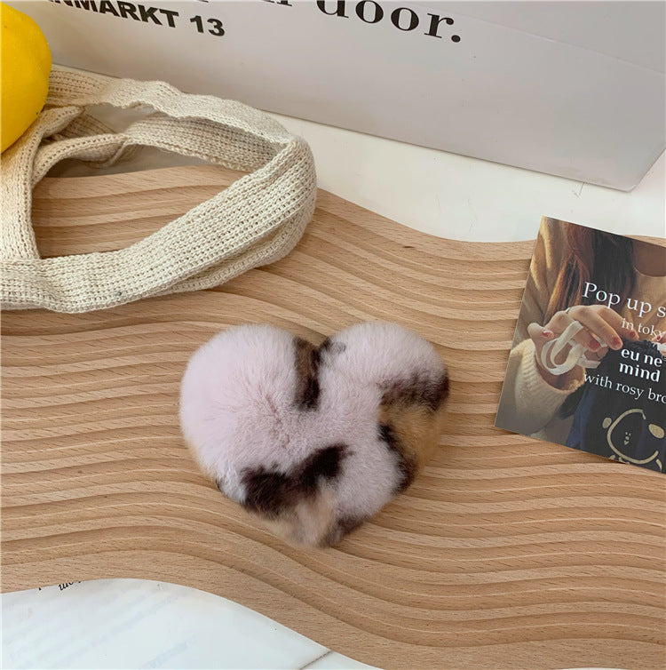 Sweet heart Furry hair clip for girls women