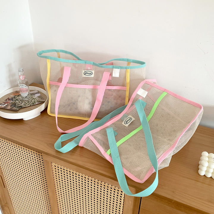 Colorful Mesh Beach tote bag