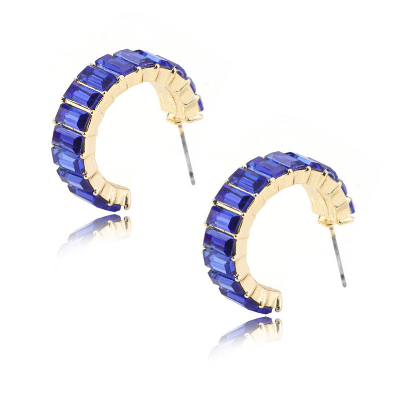 Multicolor crystal Hoops earrings