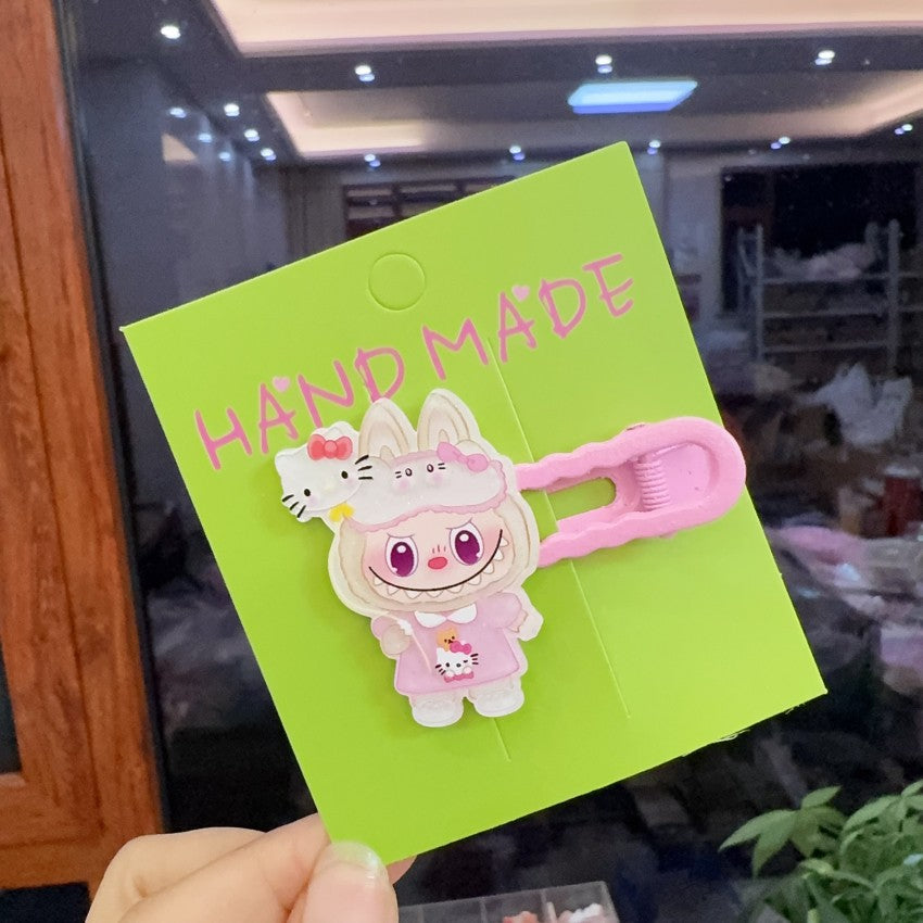 Labubu cartoon hollow duckbill hair clip