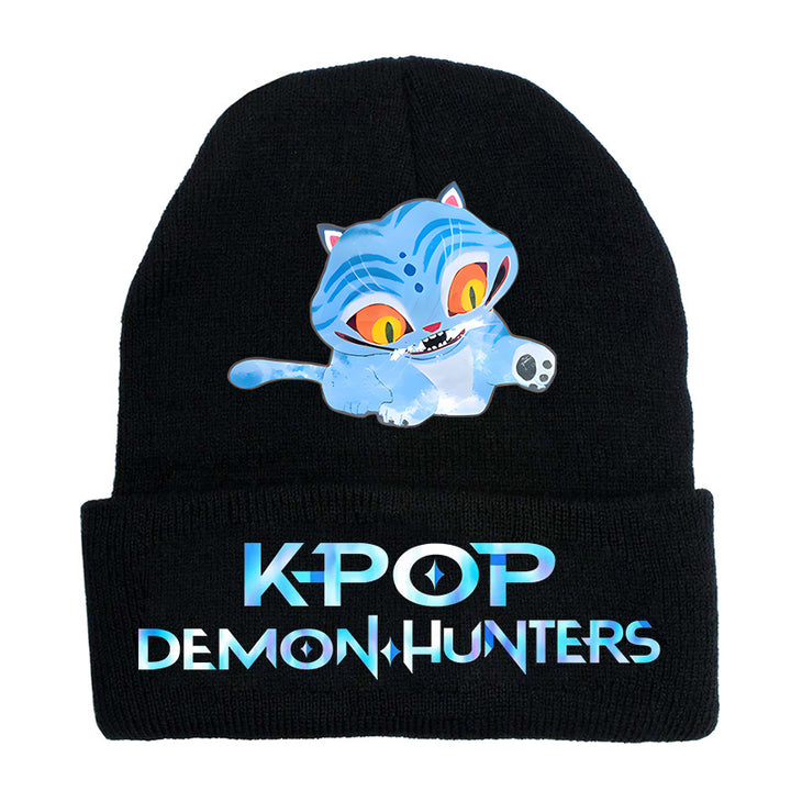Kpop Demon Hunters knitted beanie hat-black