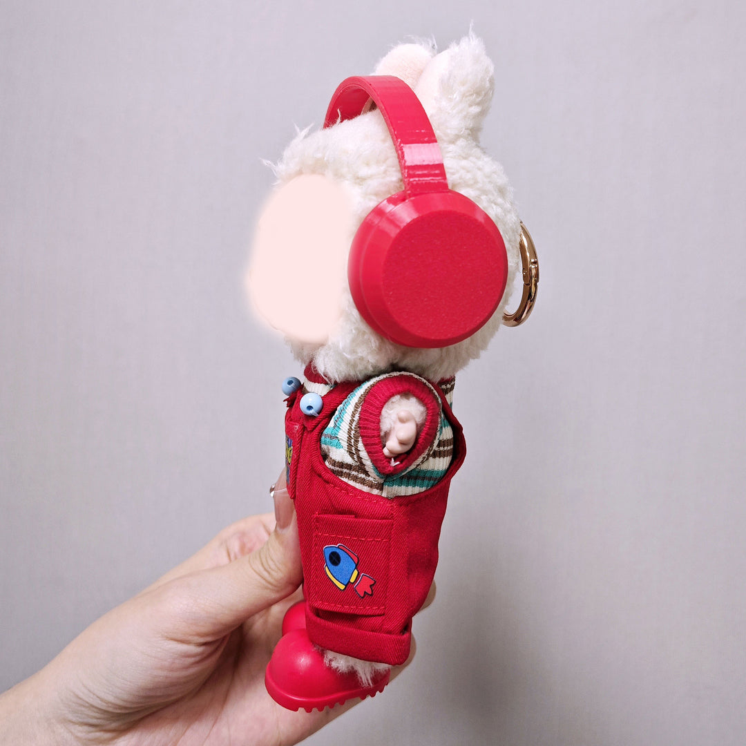 Labubu Red overalls 4pcs set