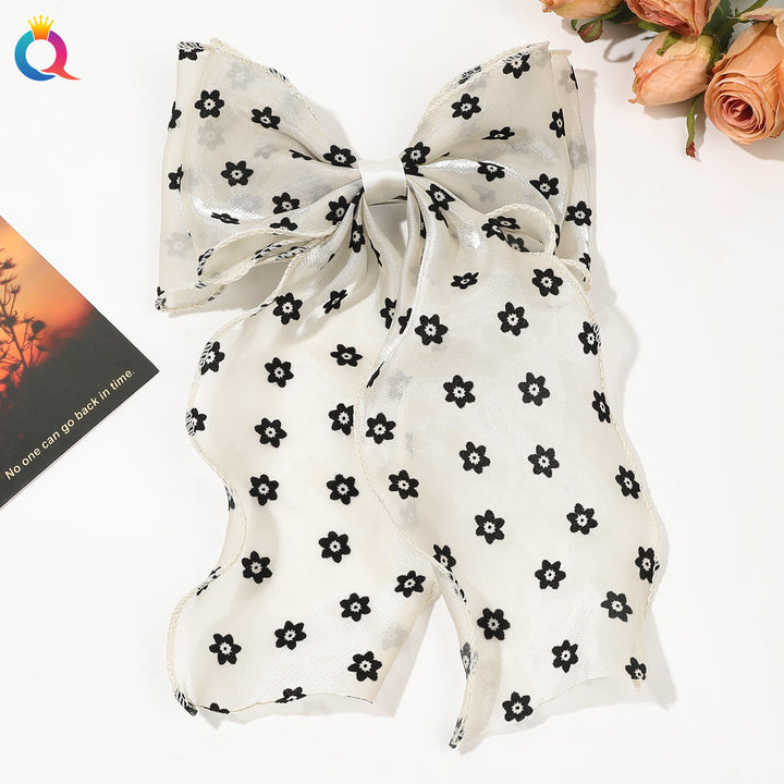 Pearlescent Mesh Hairbow Fairy Ribbon Bow Hair clip
