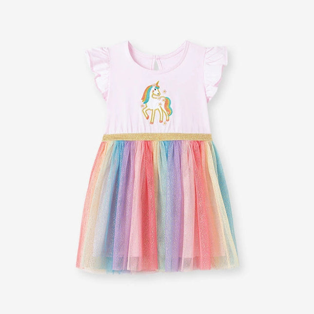 Unicorn Rainbow Glitter Tulle dress for girls
