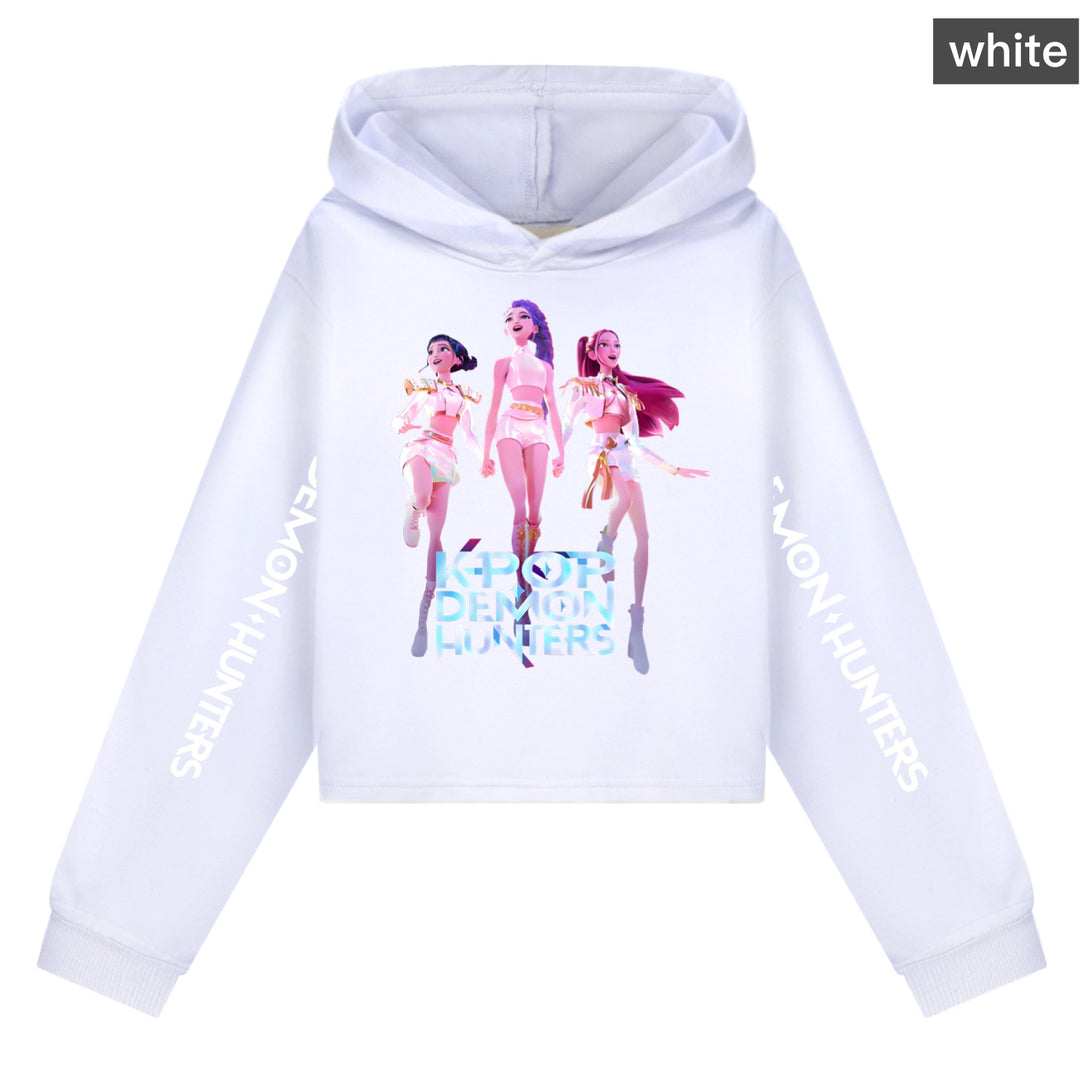 KDH K-pop inspired cropped hooded sweatshirt
