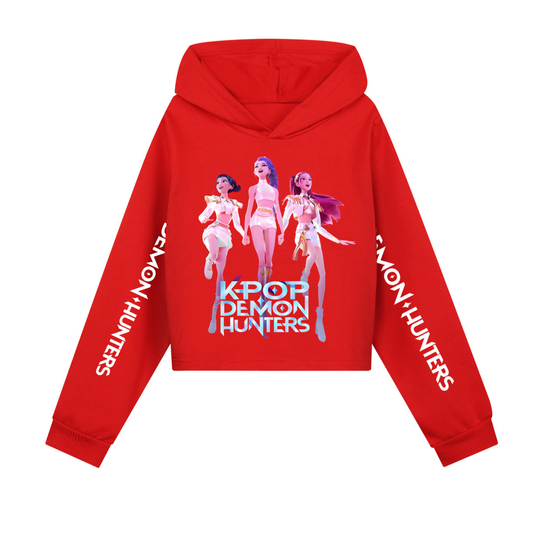 KDH K-pop inspired cropped hooded sweatshirt