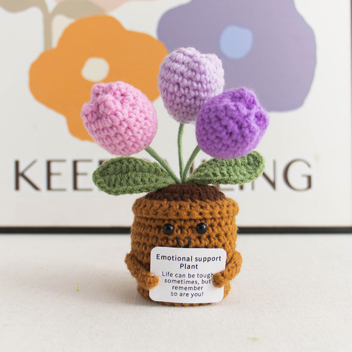 Handmade crochet tulip flower ornaments