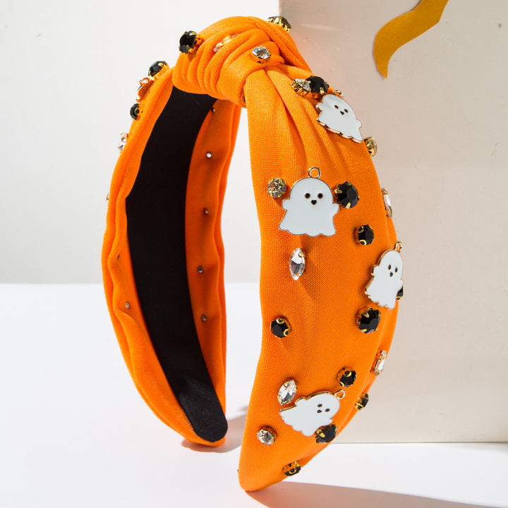 Halloween diamond white ghost knotted headband