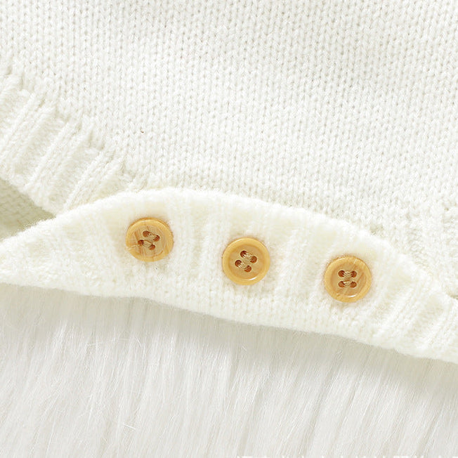 Cute Christmas Elk Jacquard Knitted Romper