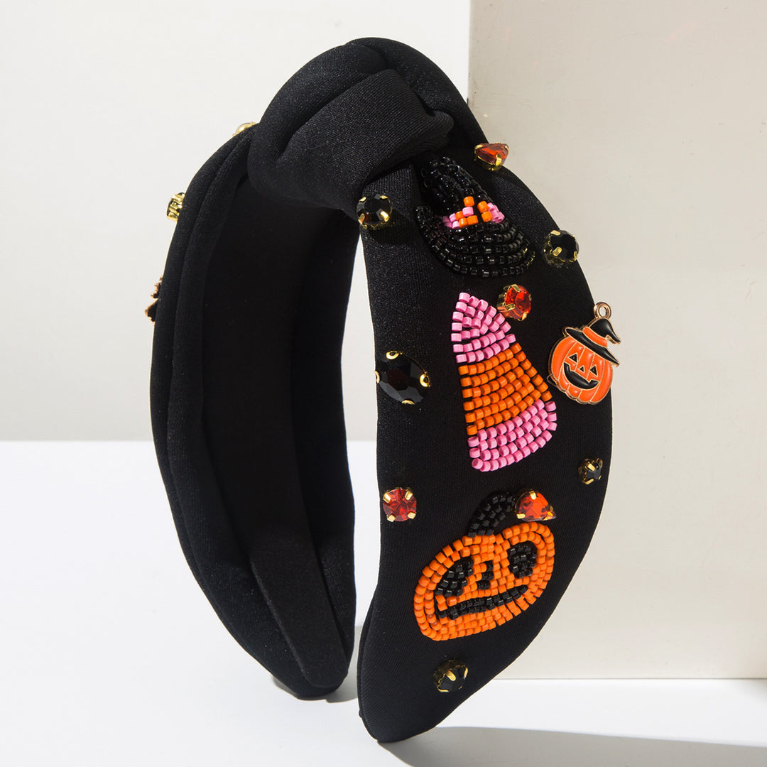 Diamond Rice Bead Ghost Pumpkin headband for Halloween
