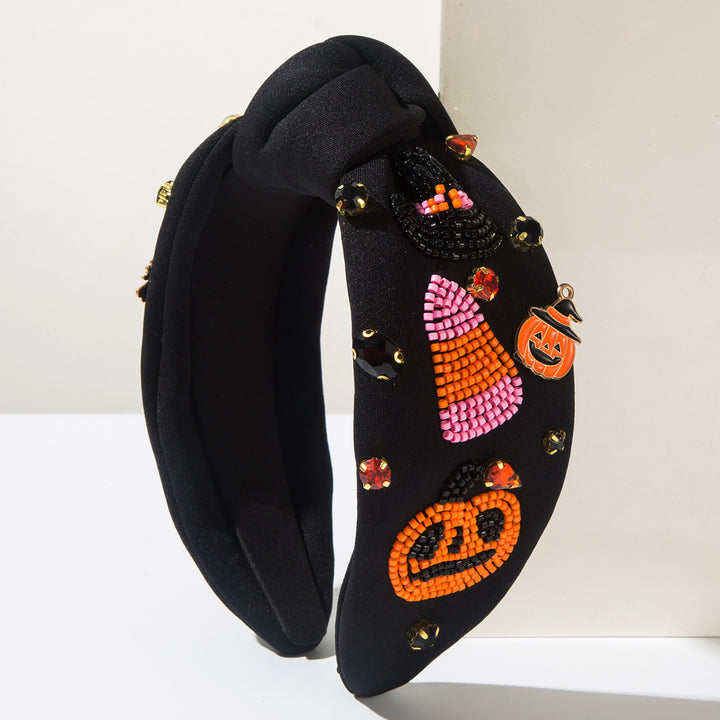 Diamond Rice Bead Ghost Pumpkin headband for Halloween