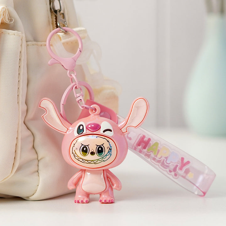 Stitch labubu Keychain Cute labubu pendant