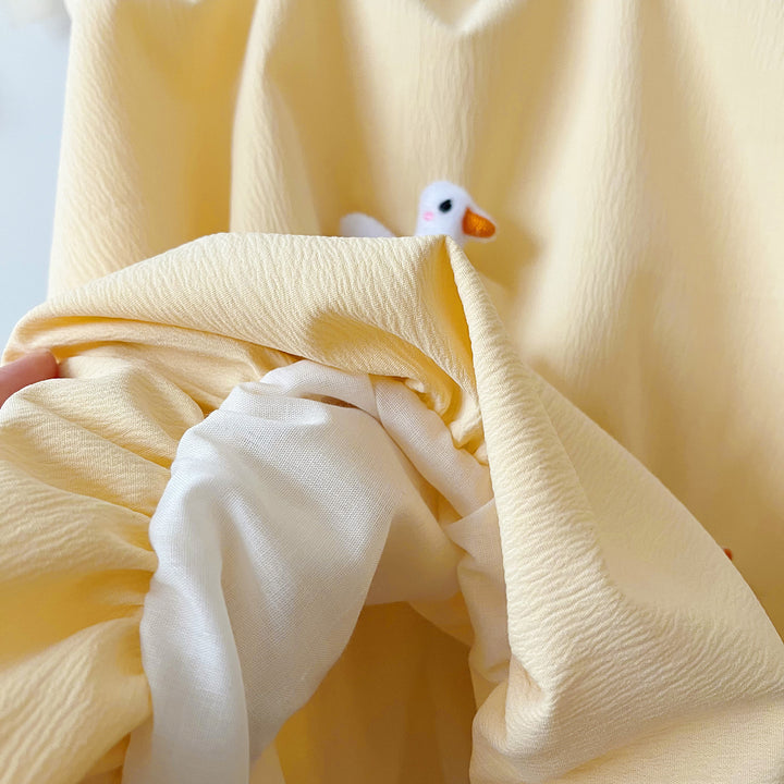 Cute little duck yellow flower bud dress silly goose outfit