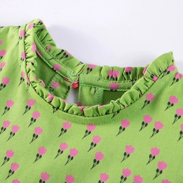 Girls Tulip Print Short Sleeve Dress