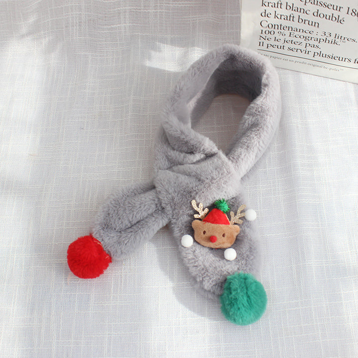 Christmas plush warm scarf for kids xmas gifts
