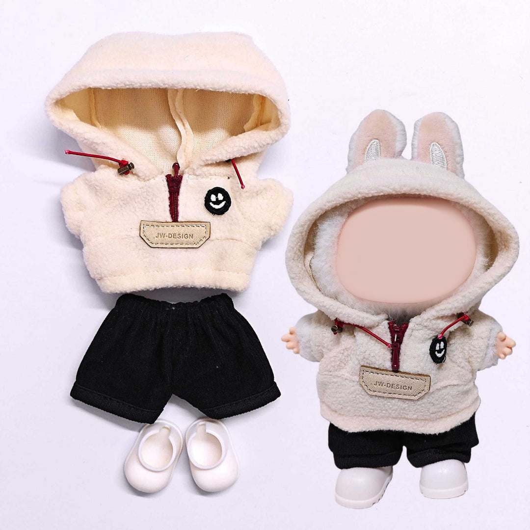 17cm dolls Fleece hoodie set doll clothes